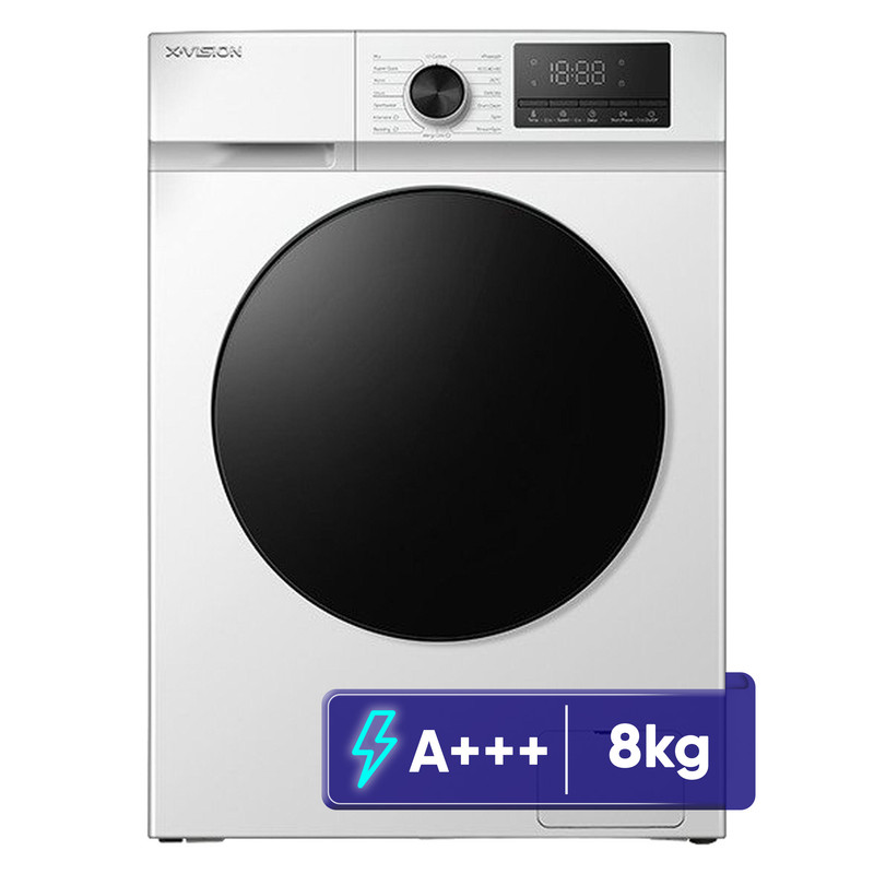 ماشین لباسشویی 8 کیلویی نقره ای ایکس ویژن مدل TF84-ASBL - تصویر محصول